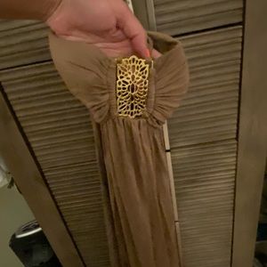 Beige summer high low dress